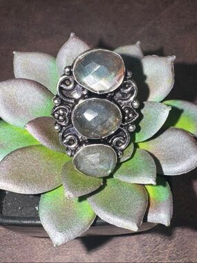 Fiery Labradorite Silver Ring